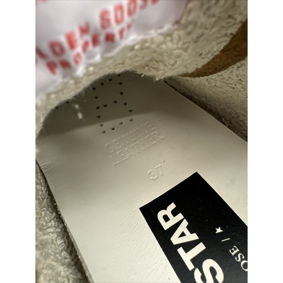 Golden Goose Superstar Sneakers White Leather Blue Star Distressed Low Top SZ 37 - Picture 12 of 16